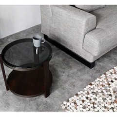 サイドテーブル ガラステーブル ガラス 円型 シンプル モダン アルモニア