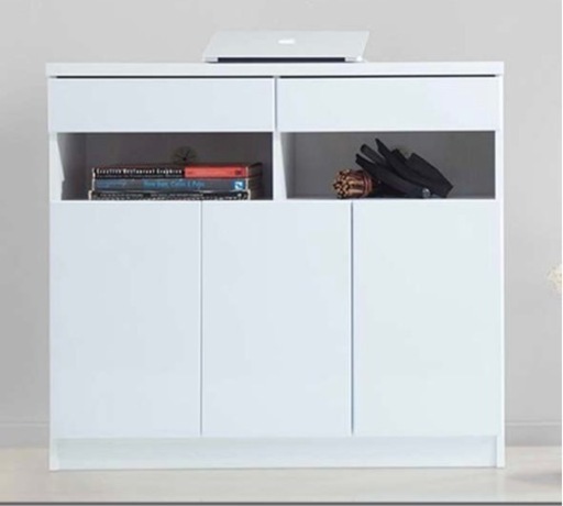 ほぼ新品&組立済　テレビ台、キャビネット　背面ケーブル収納　白