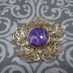 ブローチ　花形和紙