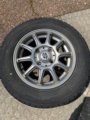 スタッドレスタイヤ　アルミホイール付き４本セット　145/80R13 ダンロップ　ウィンターマックスx MAXX　