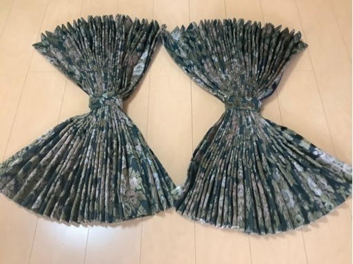 トラック用高級遮光カーテン 花かごグリーン1式 いすゞギガ用