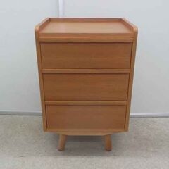 廃盤品！ サイドチェスト ウニコ アルベロ 3段 45×44×69.5  unico ALBERO ナイトテーブル ベッドテーブル キャビネット 北欧 木製  札幌 西野店の画像