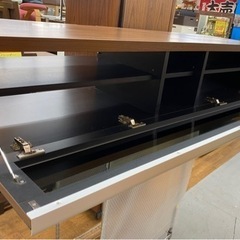 R372 ローボード、テレビボード、フロントガラス扉、幅150cm 美品