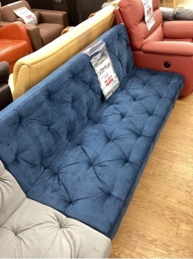 KI-1【新入荷　アウトレット】ソファベッド　ブルー