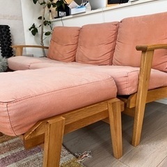 アーバンリサーチドアーズ  Bothy Canvas Sofa 3P オーク無垢材