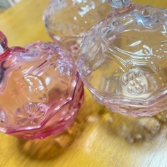 いちご柄 小物入れ 3こセット ガラス製の画像