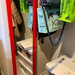 全身鏡レッド