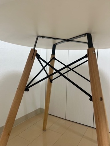丸テーブル　白　丸　机