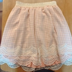 値下げ✩.*˚ウィルセレクション リバーシブルスカート ペールピンク ウエストゴムの画像