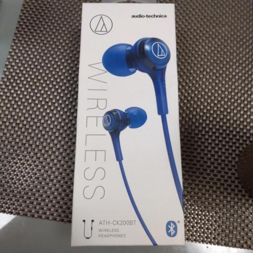 bluetooth イヤホン 青　audio-technica ATH-CK200BT