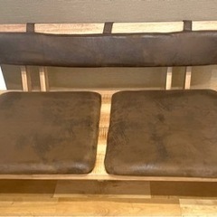 中古⭐︎ソファー⭐︎２人掛け⭐︎椅子⭐︎木製⭐︎無垢⭐︎オシャレ...