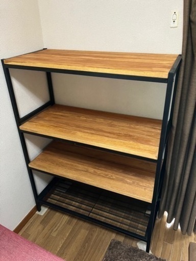 木製スチールラック/アンティーク/ヴィンテージ（4段）