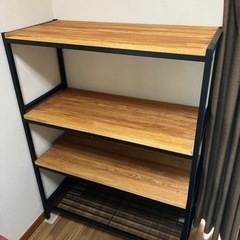 木製スチールラック/アンティーク/ヴィンテージ（4段）