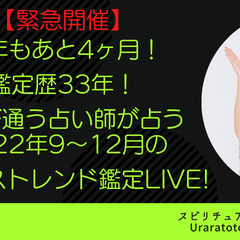 【緊急開催】今年もあと4ヶ月！ 鑑定歴33年！社長が通う占い師が...