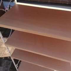 美品 ホワイトアイアンシェルフ シャビーシックインテリア 収納棚 収納家具の画像