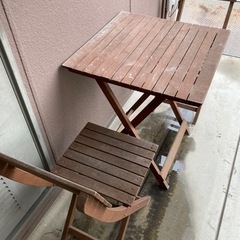 折り畳み机＆イス２点セット　ＤＩＹにいかがですか？