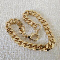 新品 ブレスレット GOLD ゴールド シルバー チェーン 20㎝ 6mmの画像