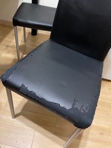 【中古品】ダイニングテーブルセット、ガラステーブル、4人掛けテーブル