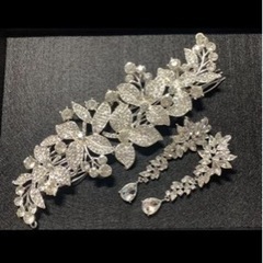 ウェディング ヘッドドレス ピアス　2点セット　