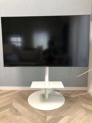 WALLテレビスタンドanataIRO45~65型ホワイト＋anataIROレコーダー棚板