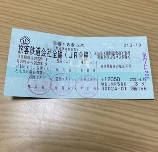 18きっぷ２回分