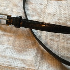 調整中【未使用美品】レディース シンプルなベルト（細め・合皮型押・黒）の画像
