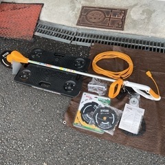 リョービ AK-3000 電動刈払機　替え刃2枚　10m延長コード付きの画像