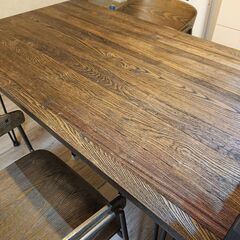 最終値引き！14000→7000円 ダイニングテーブル 135cm 4人掛け 天然木 アイアンの画像