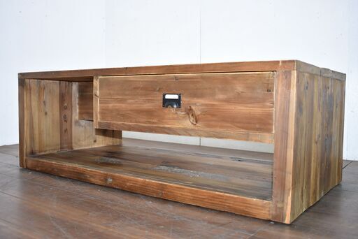 【ヤ取終了9/15】≪zy661≫ノットアンティークス/関家具 ワイド コーヒーテーブル BABEL-9 CR649 ヴィンテージ風 リビング 40828-10