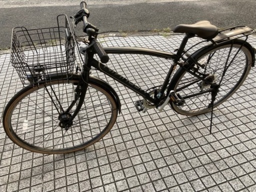 【クロスバイク】27インチ　LEDオートライト、6段変速、前カゴ付　美品❗️若林自転車　唐崎店　SALE中❗️