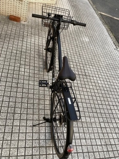 【クロスバイク】27インチ　LEDオートライト、6段変速、前カゴ付　美品❗️若林自転車　唐崎店　SALE中❗️