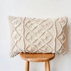 3つセット　Bohoqクッション　マクラメクッション大きめ　オットマン　座椅子の画像