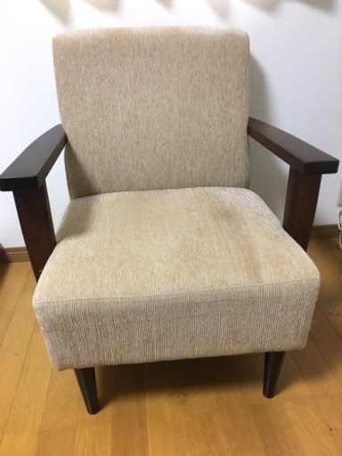 1人掛けソファ　ナチュラル・ベージュ
