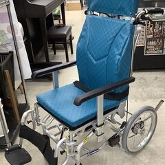 未使用品】KAWAMURA 介助用車いす ブルー チェック柄【ユーズドユーズ