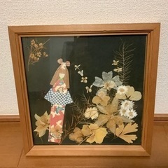 ⑨額装　和紙　押し花