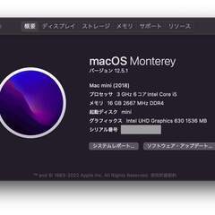 美品! Mac mini Intel Core i5 3.0GHz RAM16GB SSD512GB 2018年モデル Windows10インストール済みの画像
