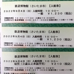 【大人2名・幼児1名】鉄道博物館チケット（9月4日10時〜）の画像