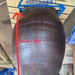 大型の壺、甕（カメ）水甕　花器　保存容器　レトロアンティーク　昭和レトロ　の画像