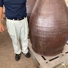 大型の壺、甕（カメ）水甕　花器　保存容器　レトロアンティーク　昭和レトロ　の画像