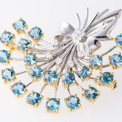 k18wg ブローチ K18WG ブローチ フラワーモチーフブローチ ペンダント D0.09ct 15.4g