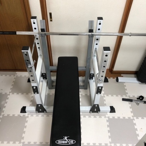 値下げしました！ベンチプレス台 【セーフティ、シャフト付き！】