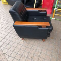 一人掛けソファー　ブラック　①　当店管理番号「76473」の画像