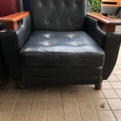 一人掛けソファー　ブラック　②　　当店管理番号「76480」の画像