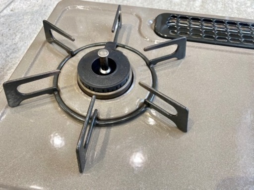 リンナイ LPガス ベージュ ガスコンロ プロパン 水無しグリル 中古