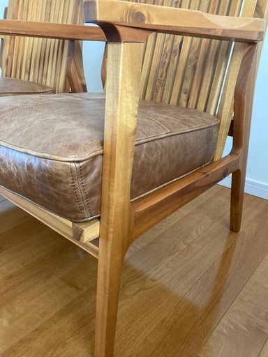 レザーダイニングチェア二脚　美品