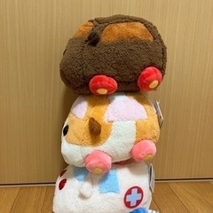 PUI PUI モルカー ほっこりいやされ でっかいぬいぐるみ　ポテト&救急モルカー&テディの画像