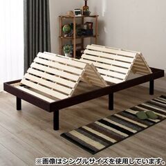 セミダブルすのこベッドフレーム（ニトリ、N-ラクリーン DBR）...