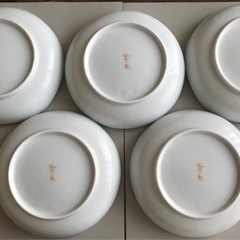 宮内庁御用達　深川製磁　寿赤絵　取皿揃の画像
