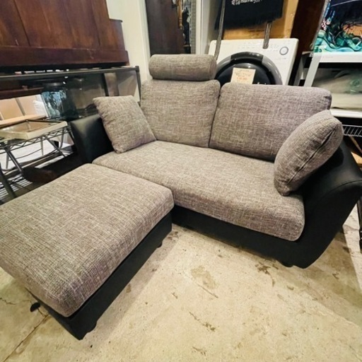 【売約済み】2pソファ　2人掛けソファ　ソファ　ソファー　ファブリック　アーム　2シーター　カウチ　カウチソファ　ベガコーポレーション　lowya ロウヤ　ハイバック　オットマン　フットレスト　検　3人掛け　3p 3シーター