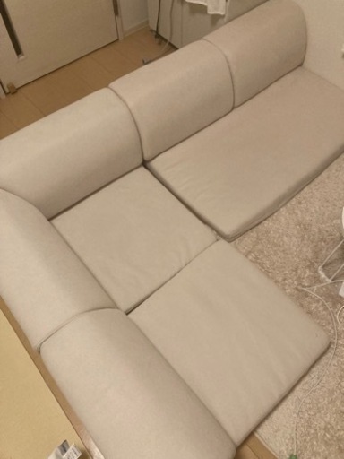 ソファ　ローソファ　オフホワイト